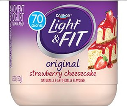 Light and Fit Strawberry Cheesecake Yogurt, 5.3 Ounce -- 12 per case.