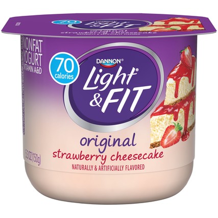 Light and Fit Strawberry Cheesecake Yogurt, 5.3 Ounce -- 12 per case.