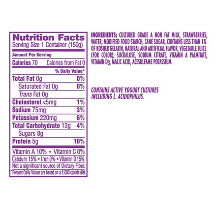 Light and Fit Strawberry Cheesecake Yogurt, 5.3 Ounce -- 12 per case.