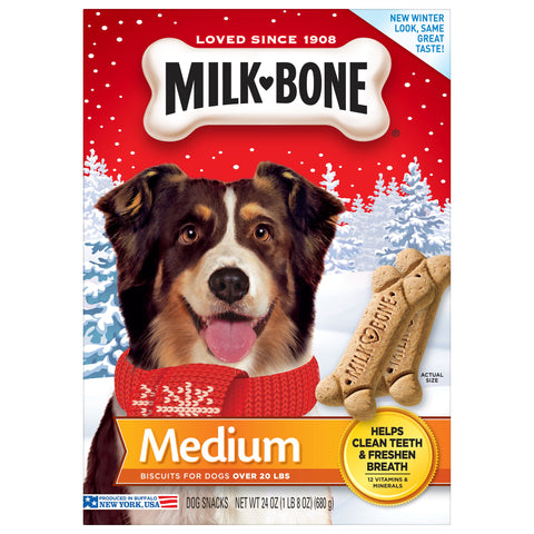 Milk Bone Medium Original Biscuit Dog Treat, 24 Ounce -- 12 per case.