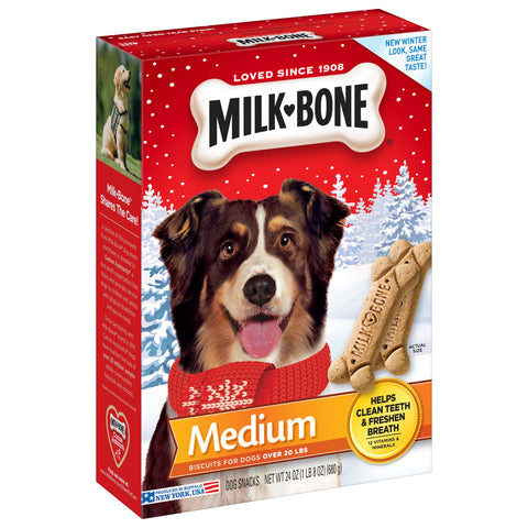 Milk Bone Medium Original Biscuit Dog Treat, 24 Ounce -- 12 per case.