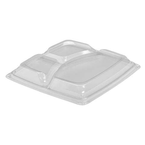 Expressions® LID CONTAINER PLASTIC POLYPROPYLENE SQUARE DIVIDED CLEAR 10.25
