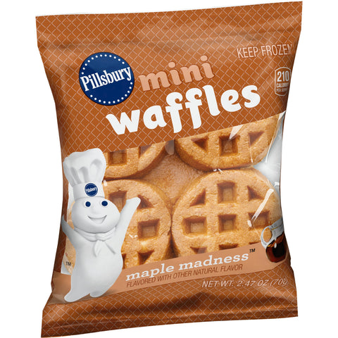 Pillsbury Maple Madness Mini Waffles, 2.47 Ounce -- 72 per case.