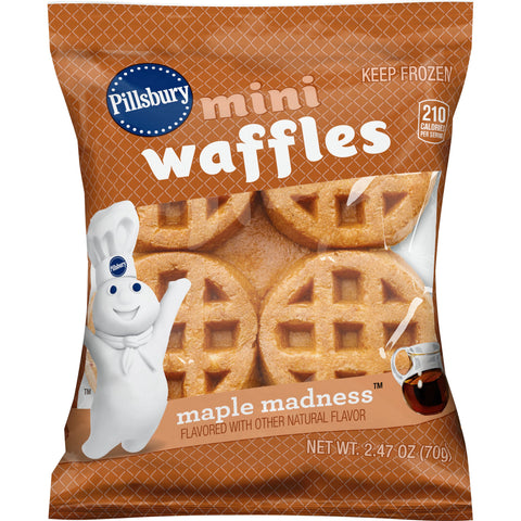Pillsbury Maple Madness Mini Waffles, 2.47 Ounce -- 72 per case.