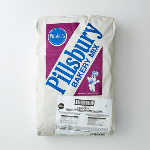 General Mills Pillsbury Bakers Plus German Chocolate Cake Mix, 50 Pound.
