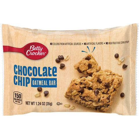 Betty Crocker Chocolate Chip Oatmeal Bar, 1.24 Ounce -- 144 per case.