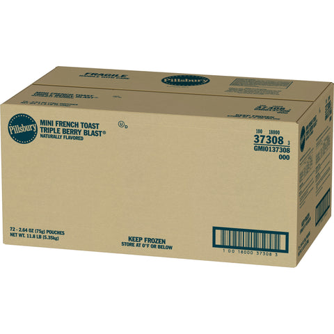 Pillsbury Triple Berry Burst Mini French Toast, 2.64 Ounce -- 72 per case.