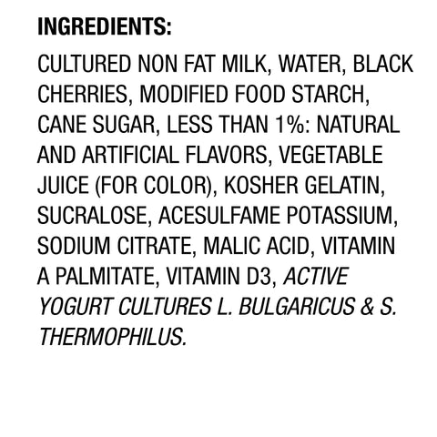 Light and Fit Cherry Vanilla Yogurt, 5.3 Ounce -- 12 per case.
