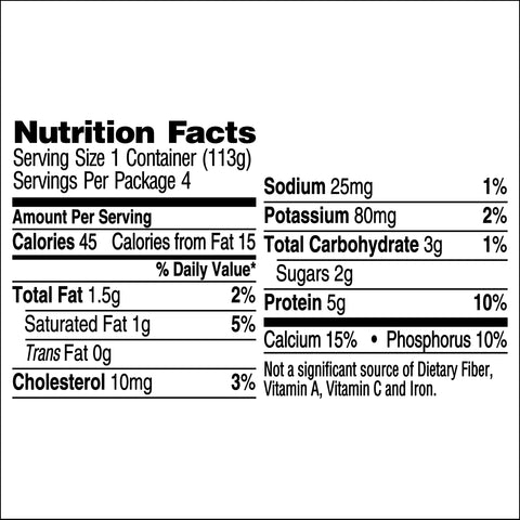 Light and Fit Vanilla Cream Carb and Sugar Control Not Fat Yogurt, 4 Ounce -- 24 per case.