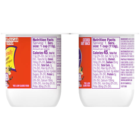 Light and Fit Vanilla Cream Carb and Sugar Control Not Fat Yogurt, 4 Ounce -- 24 per case.
