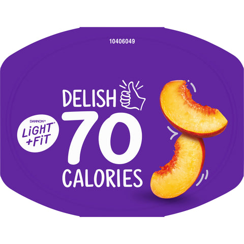 Light and Fit Peach Yogurt, 5.3 Ounce -- 12 per case.