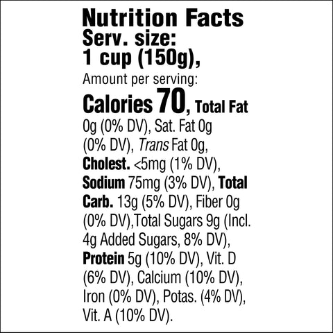 Light and Fit Peach Yogurt, 5.3 Ounce -- 12 per case.