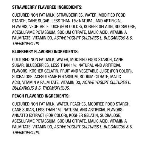Yogurt Assorted Strawberry Blueberry Peach