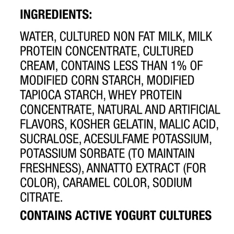 Light and Fit Vanilla Cream Carb and Sugar Control Not Fat Yogurt, 4 Ounce -- 24 per case.