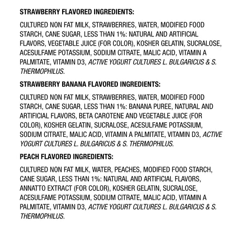 Yogurt Variety Pack Strawberry Banana/vanilla/ Blackberry