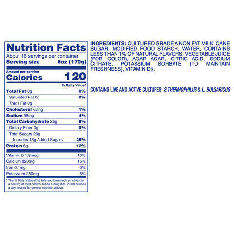 Dannon® Pro YOGURT VANILLA NON FAT