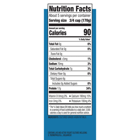 Yogurt Greek Plain Non Fat