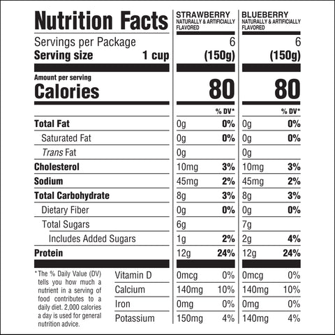 Light and Fit Greek Blueberry and Strawberry Nonfat Yogurt, 5.3 Ounce - 12 per pack.
