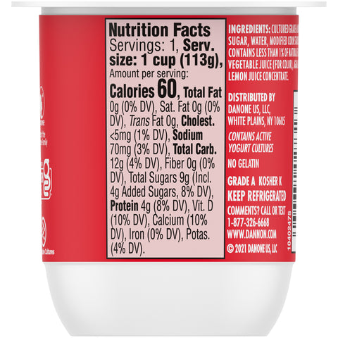 Yogurt Strawberry Blended Non Fat