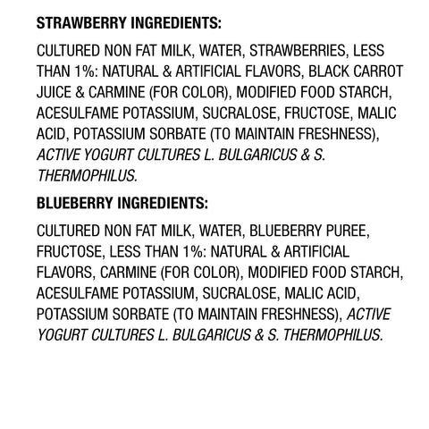 Light and Fit Greek Blueberry and Strawberry Nonfat Yogurt, 5.3 Ounce - 12 per pack.