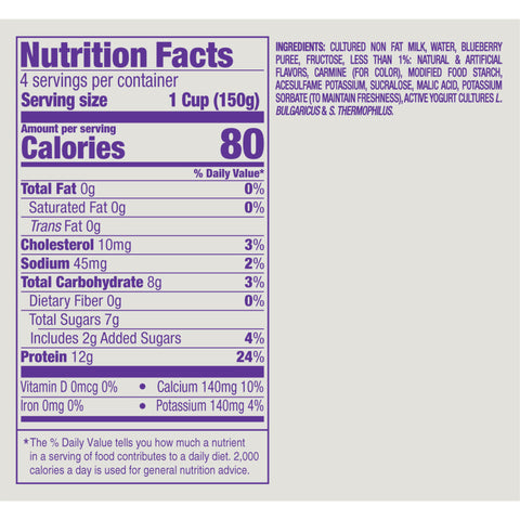 Light & Fit® YOGURT GREEK BLUEBERRY NON FAT