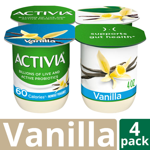 Activia Light Vanilla Probiotic Low Fat Yogurt, 4 Ounce -- 24 per case.