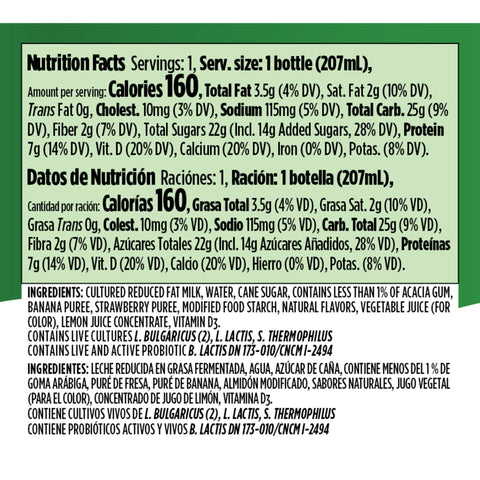 Drink Yogurt Strawberry Banana Low Fat