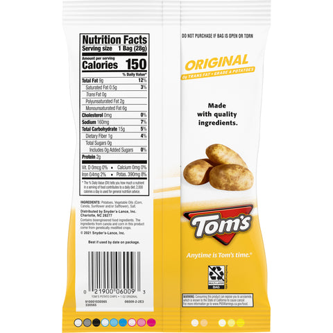 Tom's CHIP POTATO ORIGINAL SINGLE SERVE