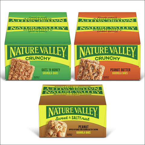 Nature Valley 3 Flavors Granola Bar - Variety Pack, 25.04 Ounce -- 4 per case