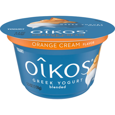 Oikos Organic Banana Cream Traditional Greek Yogurt, 5.3 Ounce -- 12 per case.