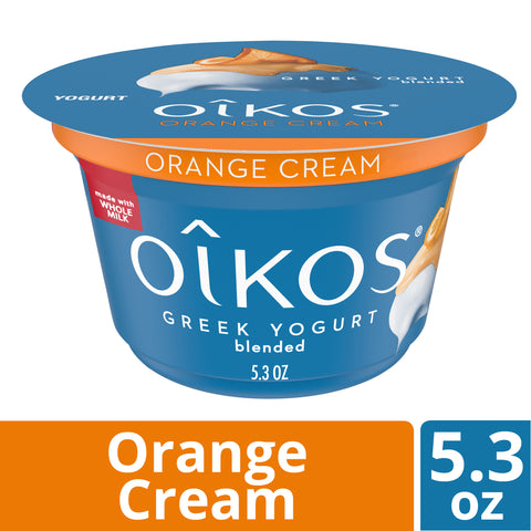 Oikos Organic Banana Cream Traditional Greek Yogurt, 5.3 Ounce -- 12 per case.
