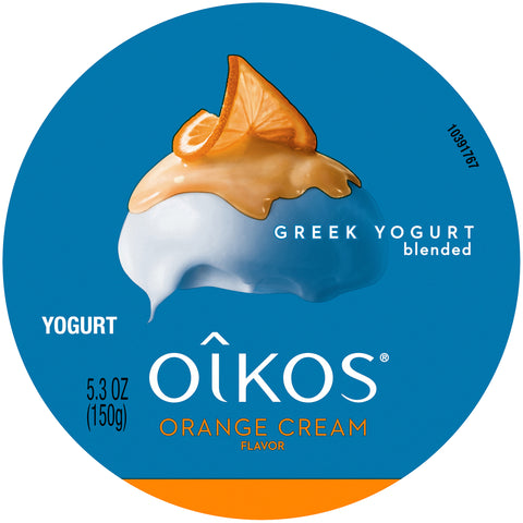Oikos Organic Banana Cream Traditional Greek Yogurt, 5.3 Ounce -- 12 per case.