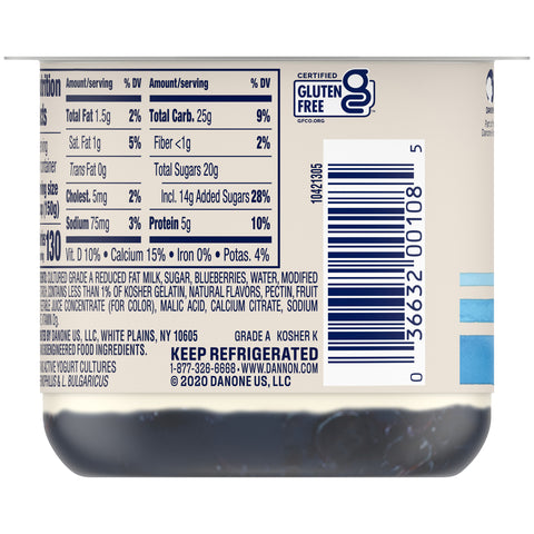 Yogurt Blueberry Low Fat Fruit On The Bottom