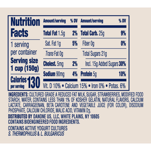 Yogurt Strawberry Low Fat Fob