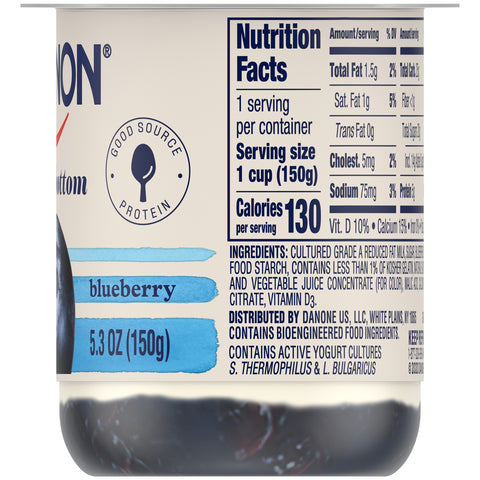Yogurt Blueberry Low Fat Fruit On The Bottom