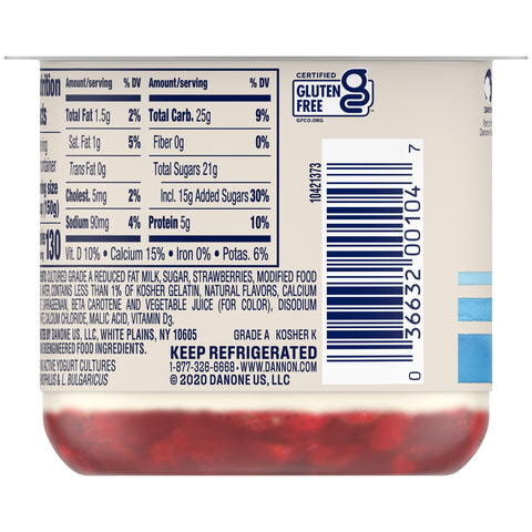 Yogurt Strawberry Low Fat Fob