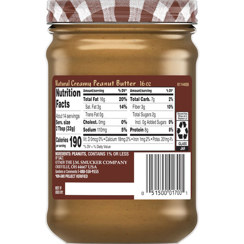 Smucker's® PEANUT BUTTER CREAMY NATURAL