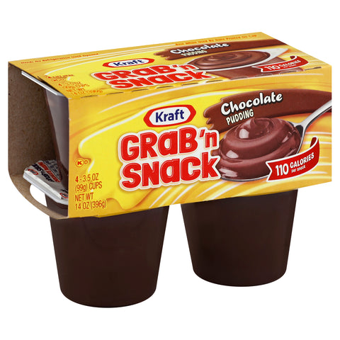 Handi Snacks Chocolate Pudding 4 Pack, 14 Ounce -- 12 Case