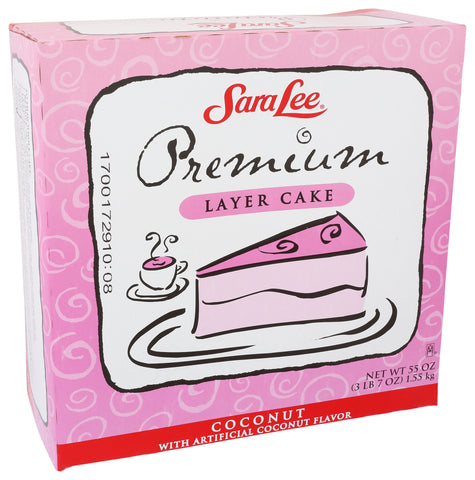 Sara Lee Round Coconut Premium Butter Cream Layer Cake, 9 inch -- 4 per case.