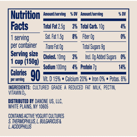 Dannon All Natural Original Plain Lowfat Yogurt, 6 Ounce -- 12 per case.