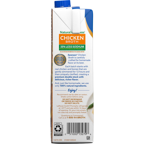 Swanson Natural Goodness Chicken Broth, 32 Ounce -- 12 per case.