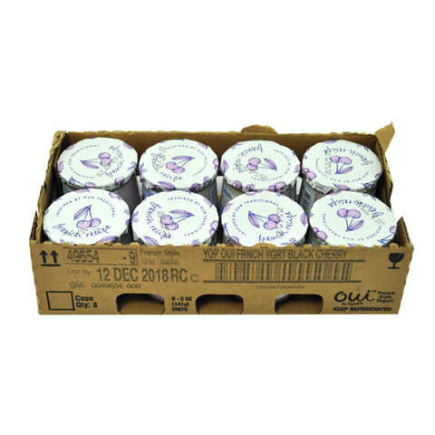 Oui By Yoplait Black Cherry French Style Yogurt, 5 Ounce -- 8 per case.