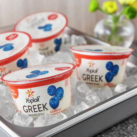 Yoplait Greek Blended Blueberry Yogurt, 5.3 Ounce -- 12 per case.