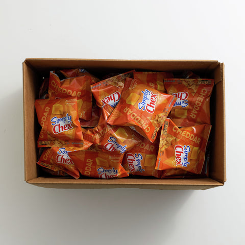 Simply Chex Cheddar Cereal Pieces, 0.92 Ounce -- 60 per case.