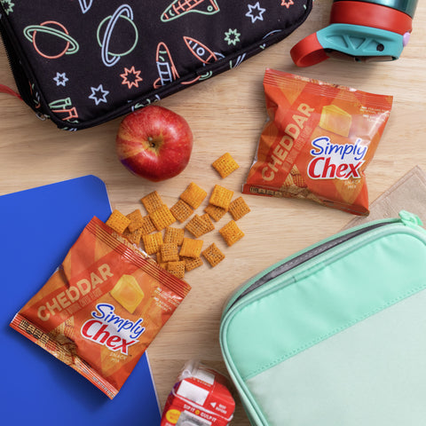 Simply Chex Cheddar Cereal Pieces, 0.92 Ounce -- 60 per case.