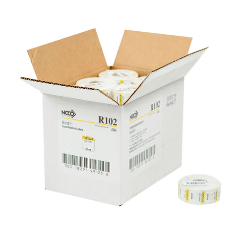 Label Removable Trilingual Yellow Tuesday 1x1