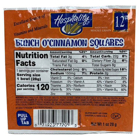 Hospitality CEREAL CINNAMON SQUARES