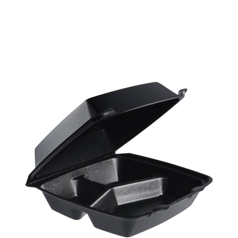 Dart CONTAINER FOAM 3 COMPARTMENT BLACK 8.4X7.9X3.3