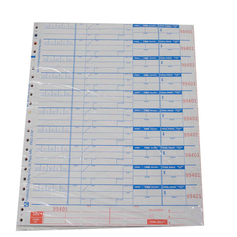 National Checking Company Carbonless Delivery Form - 4 Part White, 10 Order, 9.25 x 11 inch -- 300 set per case.