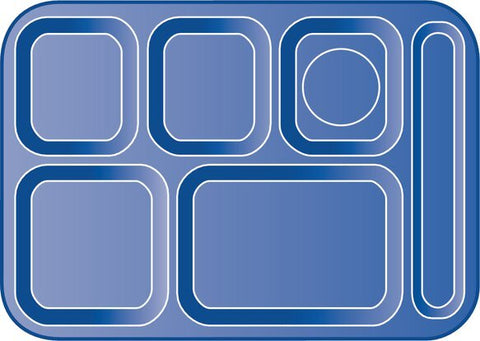 Tray Serving Right-hand 6-compartment Green